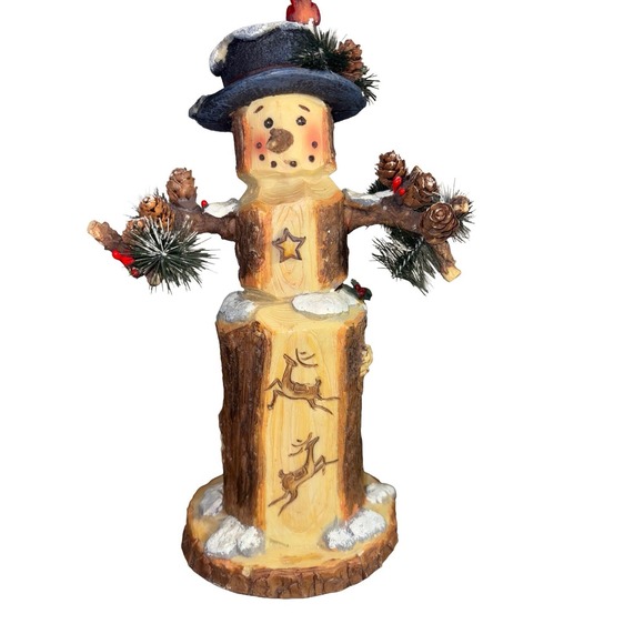 Other - Roman, Inc.‎ Rustic Wooden Snowman Music Box "Walking In A Winter Wonderland"